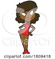 03/06/2024 - Cartoon Black Woman In A Dress