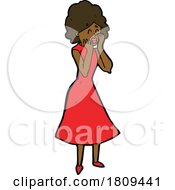 03/07/2024 - Cartoon Black Woman In A Dress