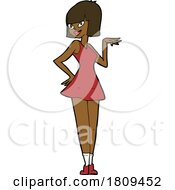 03/08/2024 - Cartoon Black Woman In A Dress