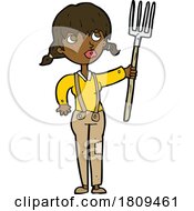 Cartoon Black Woman Farmer