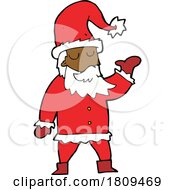 Poster, Art Print Of Cartoon Black Santa