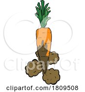 Cartoon Fresh Muddy Carrot