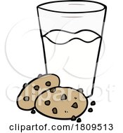 Poster, Art Print Of Cartoon Cookies And Milk