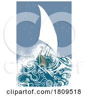 Poster, Art Print Of Viking Ship On Stormy Sea