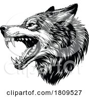 Poster, Art Print Of Black And White Defensive Wolf