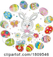 03/12/2024 - Cartoon Easter Bunny And Eggs