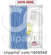 Poster, Art Print Of Cartoon Toilet In A Voting Booth
