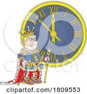 Cartoon Evil King By A Big Clock