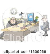 Cartoon Vile Business Man Or Politician Firing An Employee