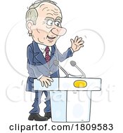 Cartoon Politician Giving A Speech