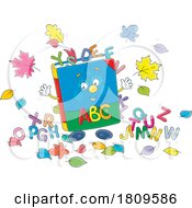 Cartoon Book Mascot Teaching About The Alphabet