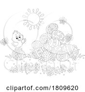 Poster, Art Print Of Cartoon Easter Chick And Eggs