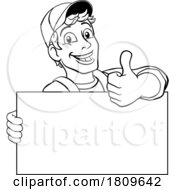 03/16/2024 - Handyman Mechanic Painter Plumber Cartoon Mascot