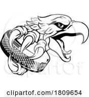 03/16/2024 - Eagle Hawk Ice Hockey Puck Cartoon Team Mascot