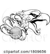 Poster, Art Print Of Eagle Hawk Golf Ball Cartoon Sports Team Mascot