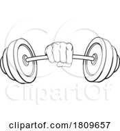 03/16/2024 - Weight Lifting Fist Hand Holding Barbell Concept