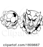 03/17/2024 - Devil Soccer Football Ball Sports Mascot Cartoon
