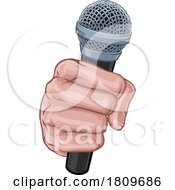 Poster, Art Print Of Microphone Fist Hand Comic Book Pop Art Cartoon