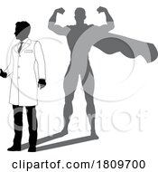 03/18/2024 - Superhero Scientist Super Hero Shadow Silhouette