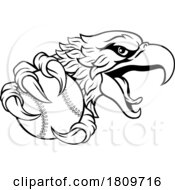 Eagle Hawk Baseball Ball Cartoon Sport Team Mascot by AtStockIllustration