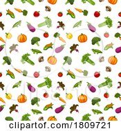 Poster, Art Print Of Vegetables Background Seamless Pattern Print