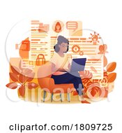 Poster, Art Print Of Woman Job Writing Online Resume Application Laptop