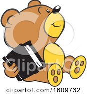 Cartoon Bear Holding a Book by Johnny Sajem #COLLC1809732-0090