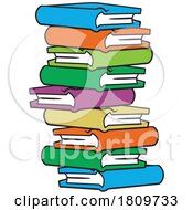 Cartoon Stack Of Colorful Books by Johnny Sajem