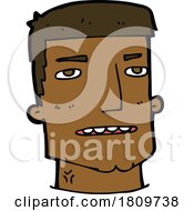 Poster, Art Print Of Sticker Of A Cartoon Male Head