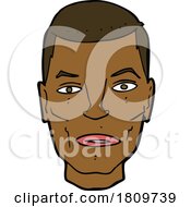 Sticker Of A Cartoon Serious Male Face