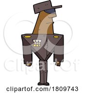 Sticker Of A Cartoon Guard by lineartestpilot