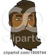 Sticker Of A Cartoon Bearded Man by lineartestpilot
