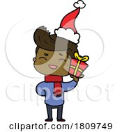 03/21/2024 - Sticker Cartoon Of A Man Laughing Wearing Santa Hat