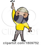 Sticker Of A Cartoon Man With Beard by lineartestpilot