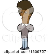 Sticker Of A Cartoon Jaded Man by lineartestpilot