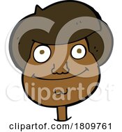 Sticker Of A Cartoon Happy Boys Face by lineartestpilot