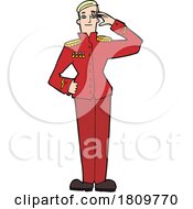 Sticker Of A Cartoon Military Man In Dress Uniform