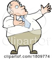 Sticker Of A Cartoon Exasperated Middle Aged Man