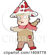 Sticker Of A Cartoon Magical Mushroom Man