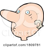 Sticker Of A Cartoon Balding Man