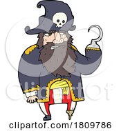 Sticker Of A Cartoon Pirate