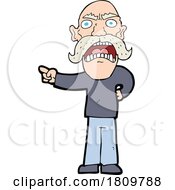Poster, Art Print Of Sticker Of A Cartoon Angry Old Man