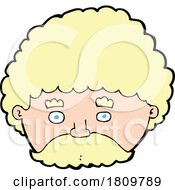 Poster, Art Print Of Sticker Of A Cartoon Man With Mustache