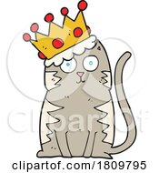 Cartoon Cat With Crown by lineartestpilot