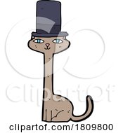 Cartoon Cat In Top Hat by lineartestpilot