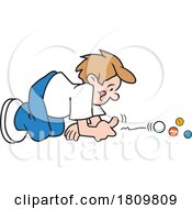 Poster, Art Print Of Licensed Clipart Cartoon Boy Playing With Marbles