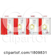 Poster, Art Print Of Licensed Clipart Cartoon Toilet Voting Booths