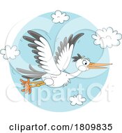 Licensed Clipart Cartoon Stork Flying by Alex Bannykh