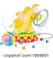 Poster, Art Print Of Licensed Clipart Cartoon Circus Elephant Doing Hoop Tricks