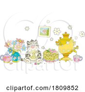 Licensed Clipart Cartoon Fat Cat Eating Pancakes